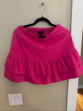 J. Crew Hot Pink Double-Ruffle Skater Skirt